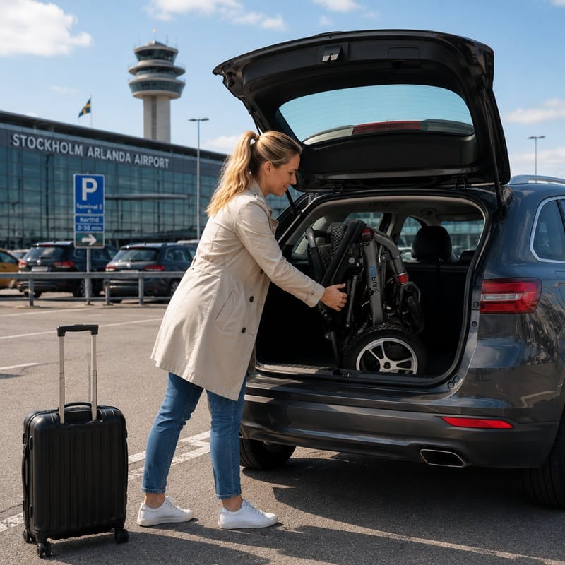 Airgo S4 Elrullstol lastas på Arlanda